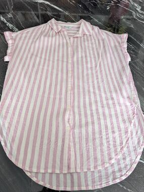 Madewell Pink and White Striped Top